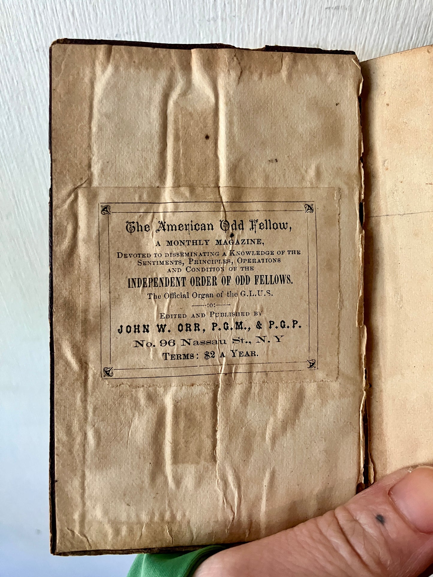 Odd-Fellow's Pocket Companion 1867