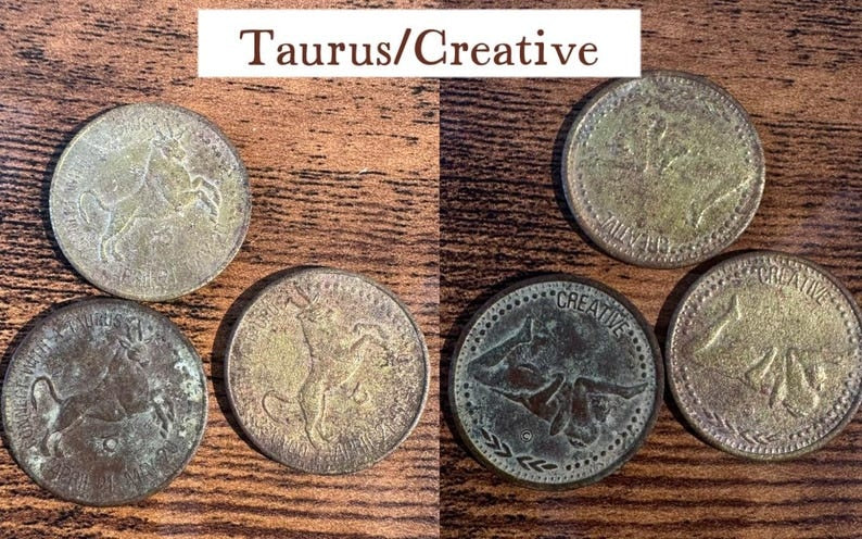 Dirty Coin Necklaces || Astrological Vintage Sex Coins Peep Show
